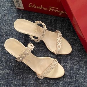 Salvatore Ferragamo White Heels